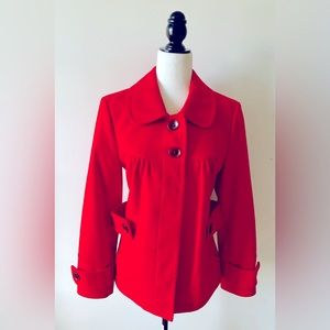 Style & Co Red Orange Wool Blend Coat